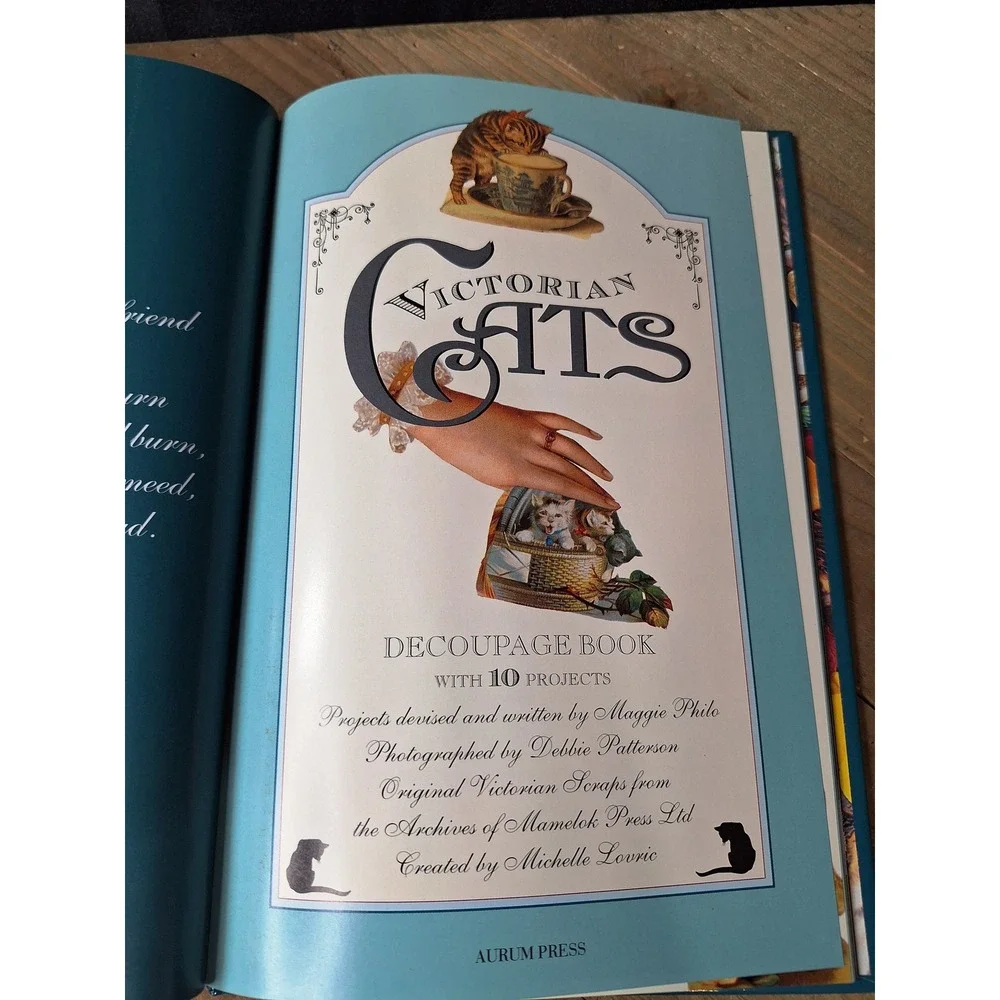 Victorian Cats Decoupage Book 10 Projects Michelle Lovric Maggie Philo Hardcover
